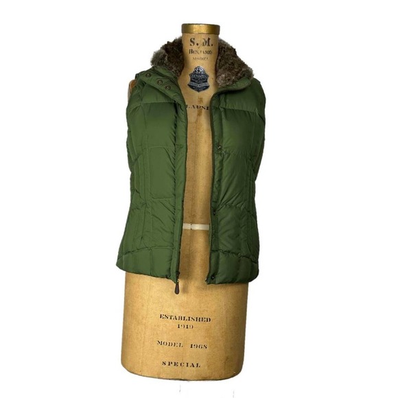 Eddie Bauer Puffer Vest Green Down Goose - Picture 2 of 4